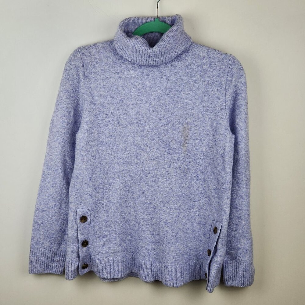 Flawed J. Crew Factory Button Turtleneck Sweater in Extra-Soft Yarn Wool Blend S